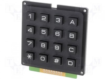 Клавиатура KB1604-PNB  Клавиатура: пластмаса; Брой бутони:16; липсва; пластмаса; 200m? клавиатура за VENDING DAMIAN
